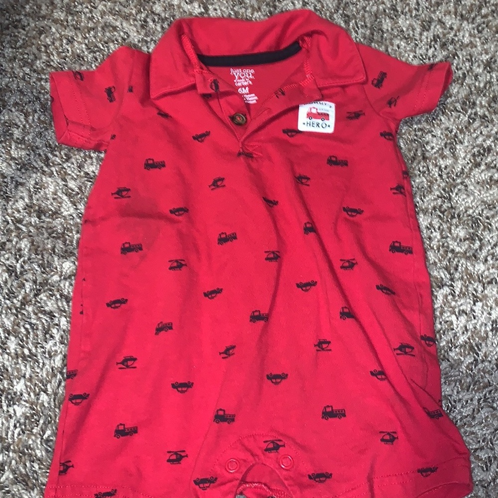 Lot of 3 Baby Boy Shortie Rompers Size 6 Months